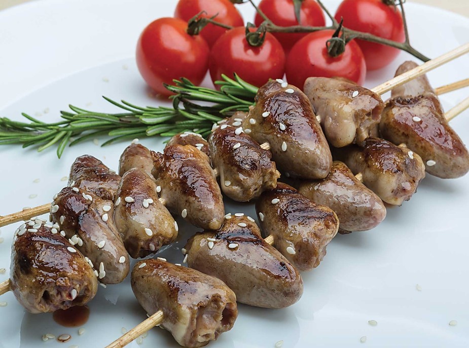 Brochettes de cœurs de poulet Royal Bernard