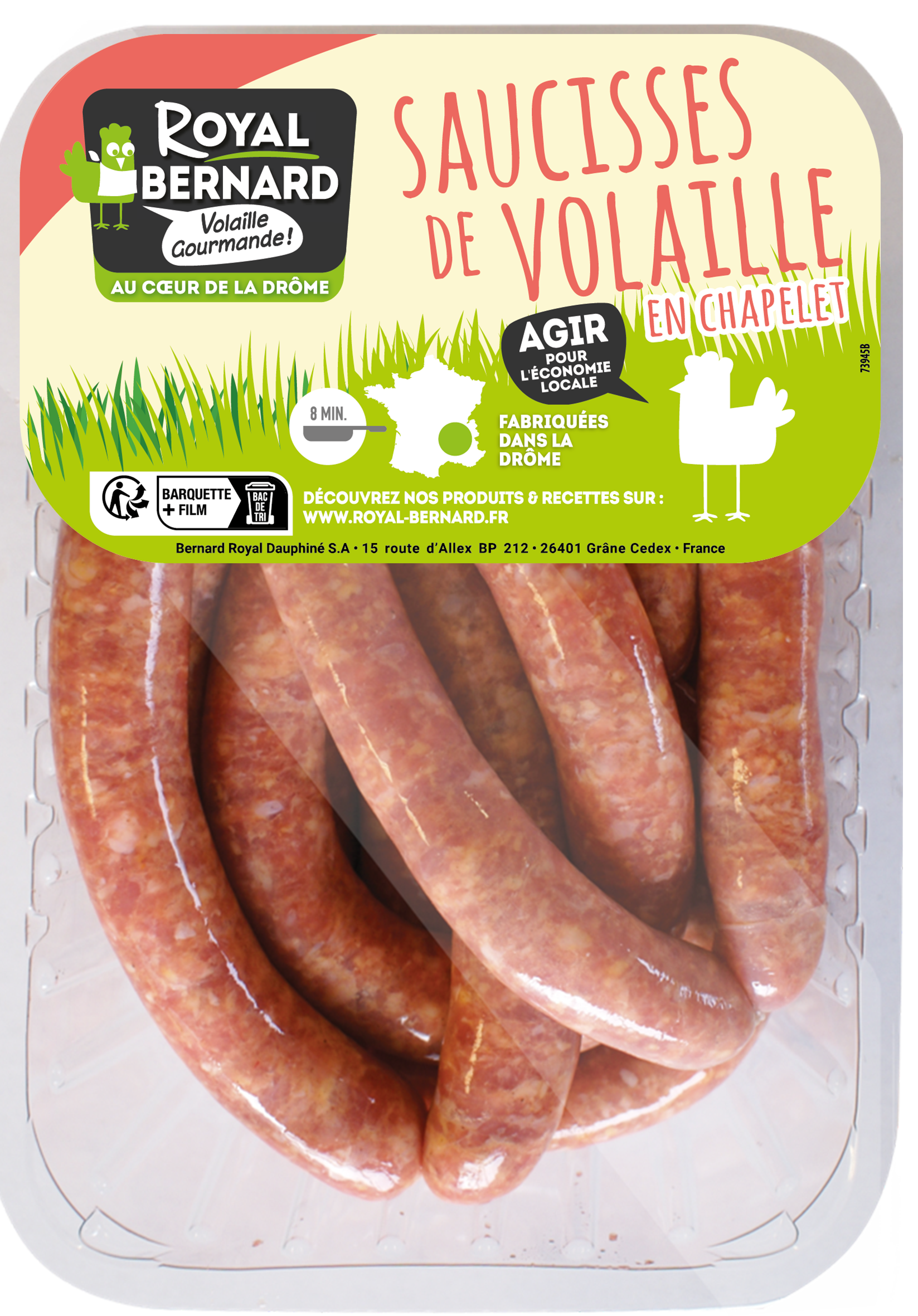Saucisses de Volaille nature en chapelet