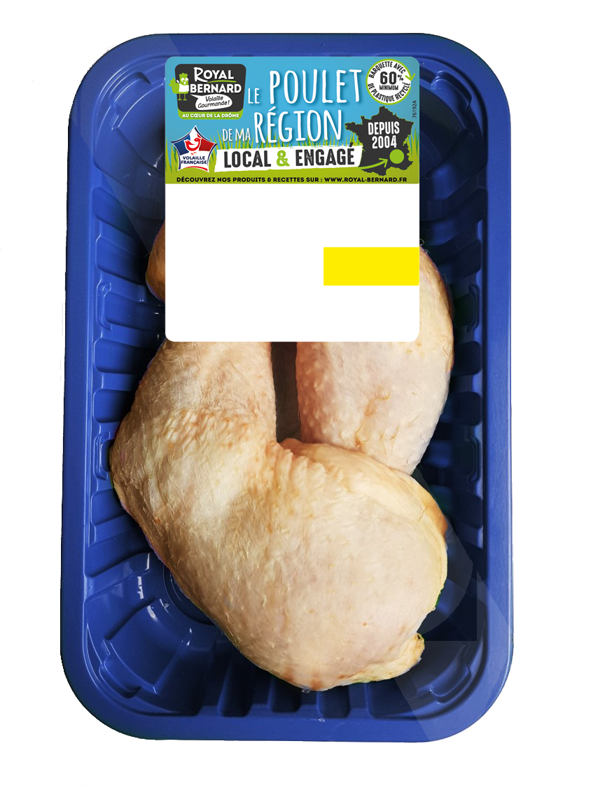 Cuisses de poulet Royal Bernard, élevées en Auvergne-Rhône-Alpes – volaille française savoureuse et locale