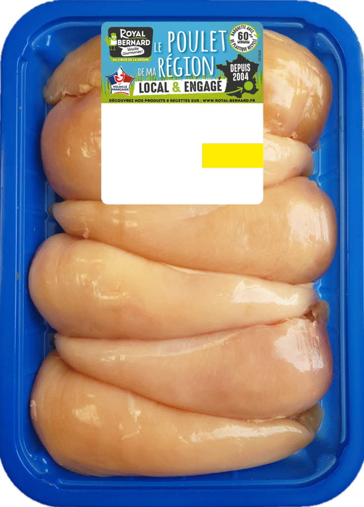 Filets de poulet Royal Bernard, volailles françaises élevées en Auvergne-Rhône-Alpes – produit local et savoureux