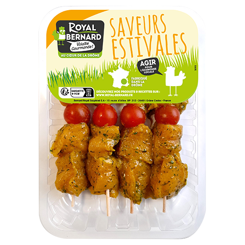 Brochettes de Poulet mariné au Thym-Citron