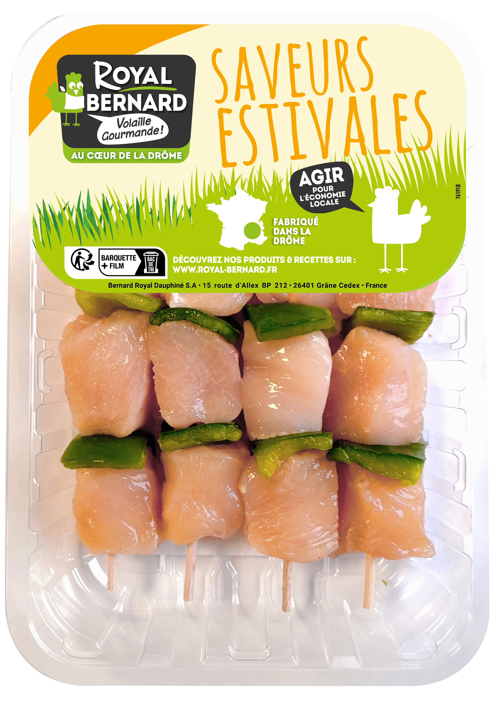 Brochettes de filet de poulet Nature