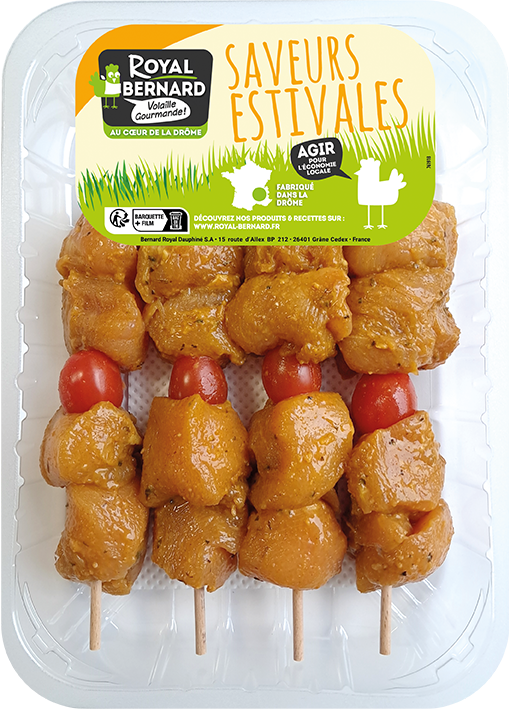 brochettes de poulet mariné au curry