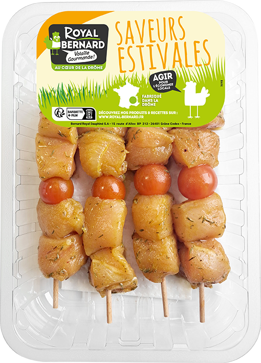 brochettes de poulet mariné au thym citron