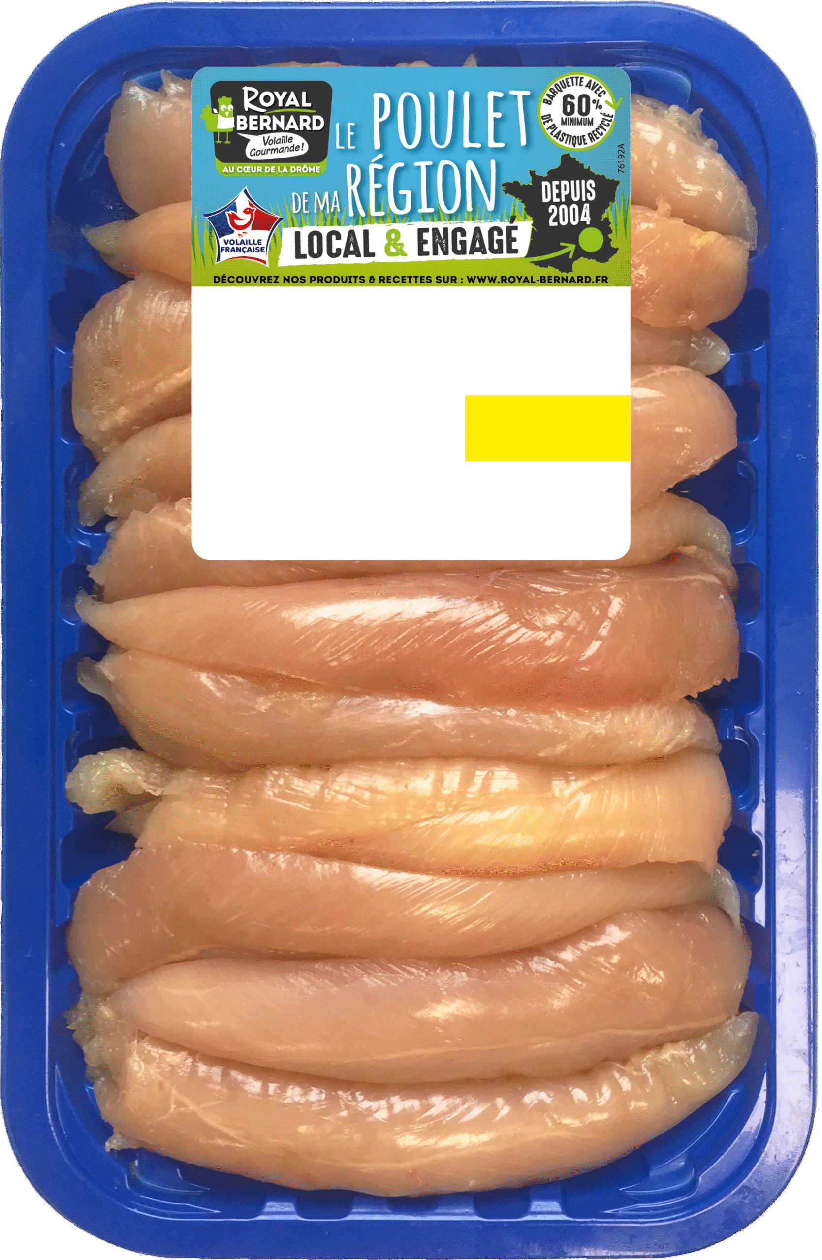 Aiguillettes de poulet Royal Bernard, élevées en Auvergne-Rhône-Alpes – volaille française tendre et pratique à cuisiner