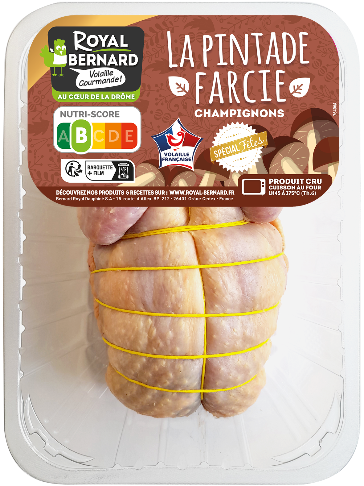 Pintade farcie aux Champignons