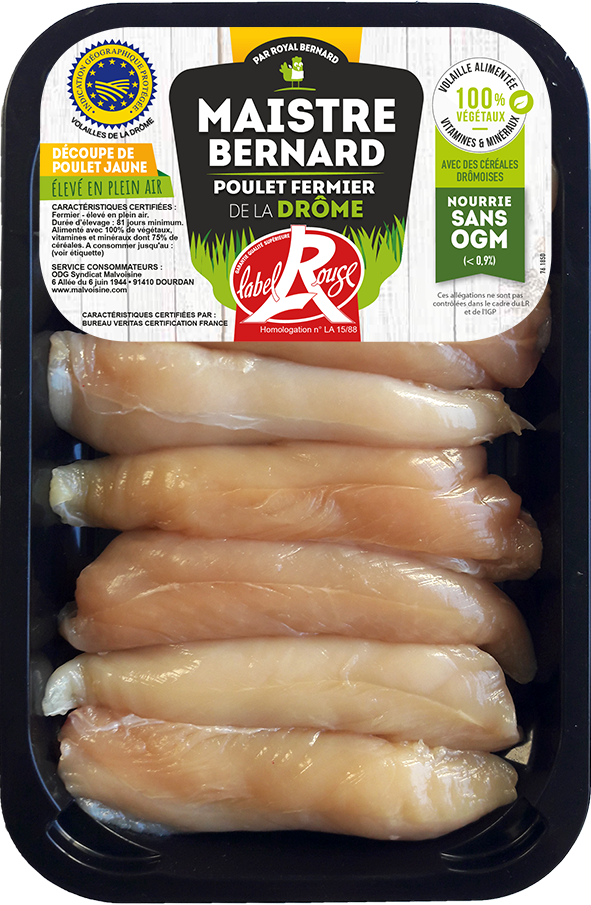 Aiguillettes de poulet Fermier - Maistre Bernard - Volaille Française