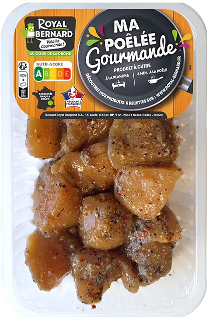 Volaille Française - Cubes de filet de poulet marinés 3 poivres