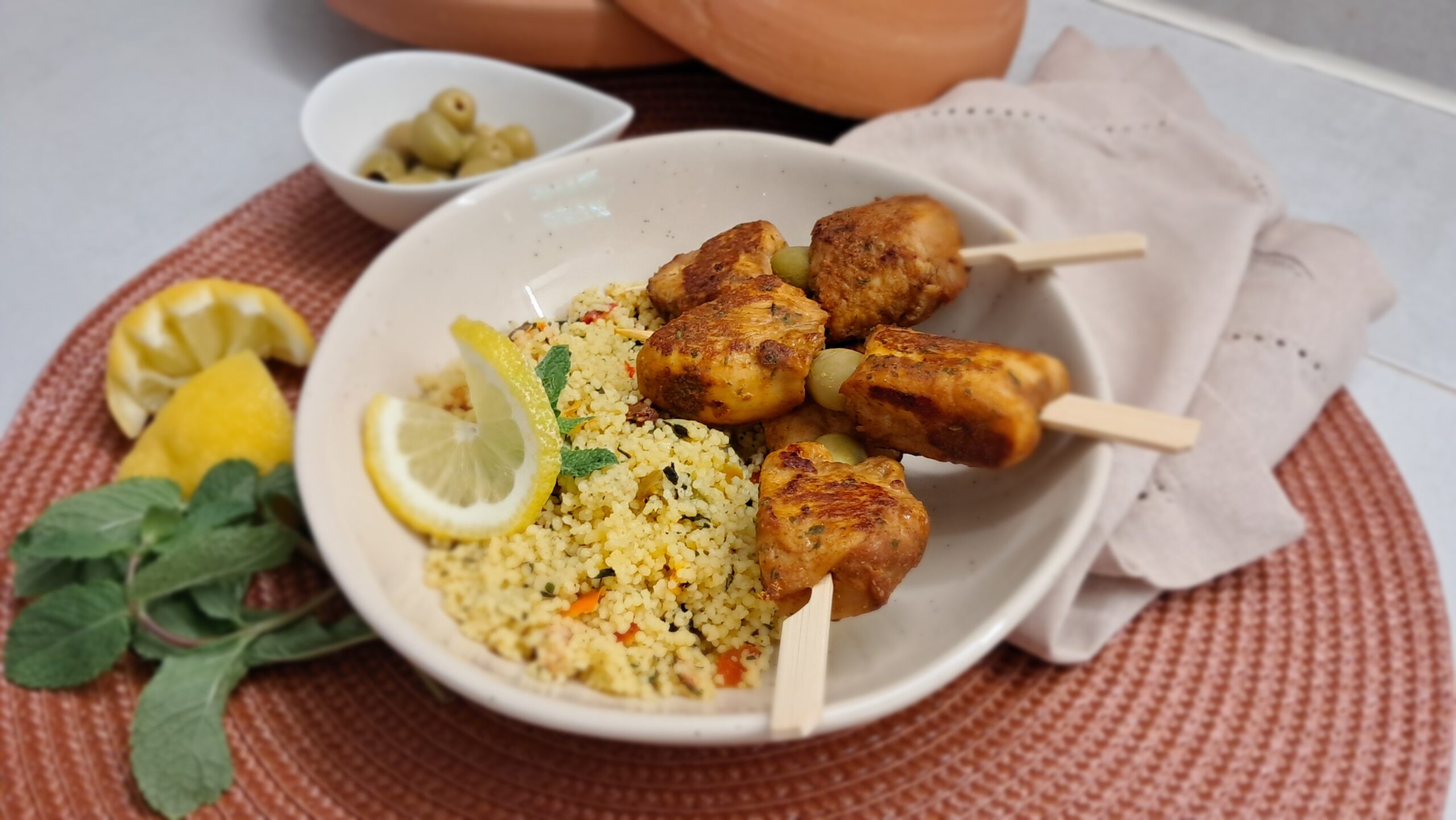 Mini brochettes de poulet tajine