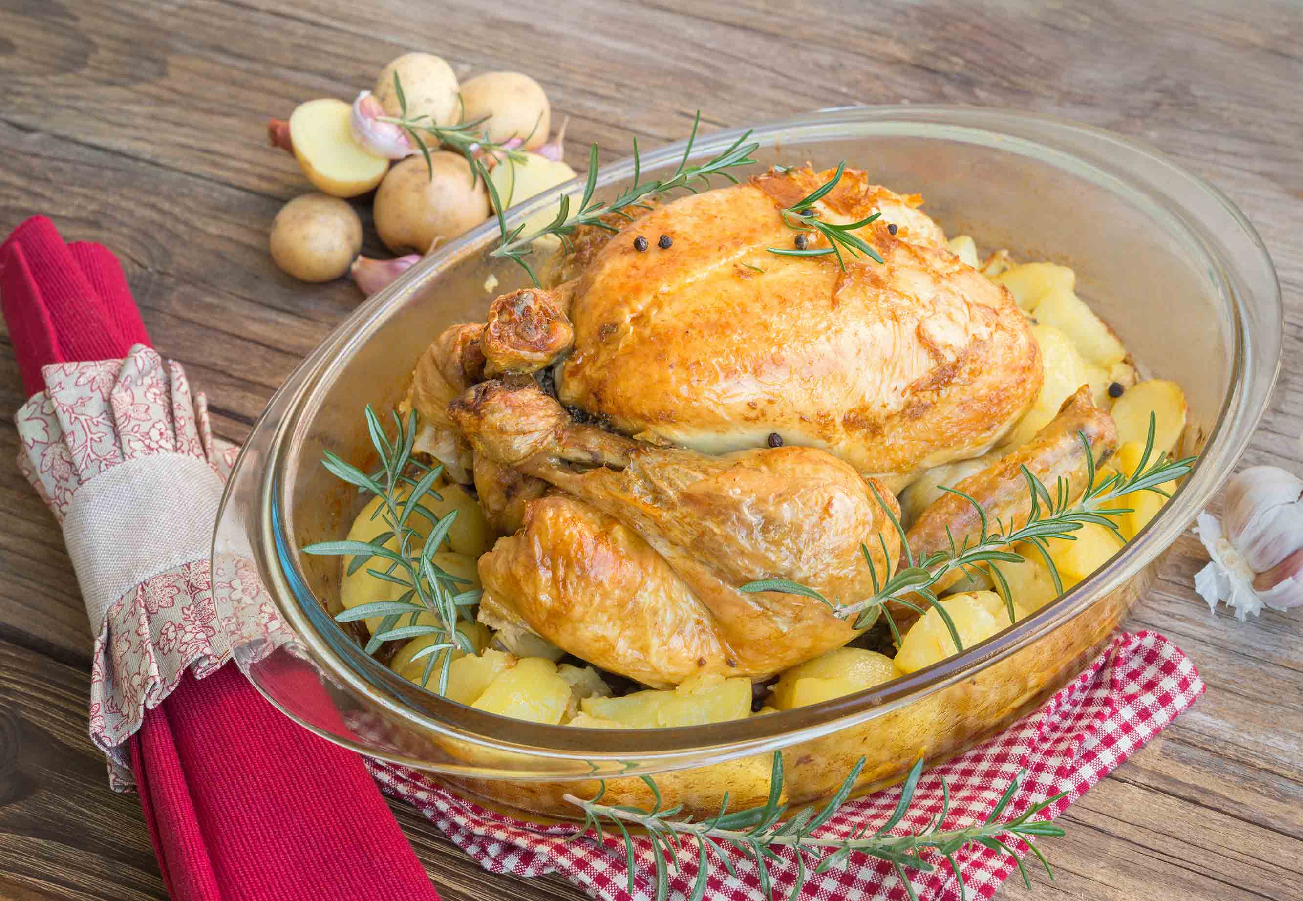 Blanc de poulet rôti au beurre d'herbes, Poulet